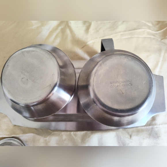 Rogers Insilco Stainless MCM sugar and creamer set - Picture 5 of 7